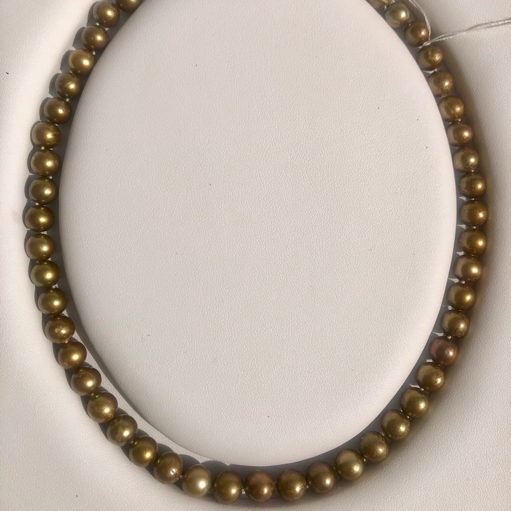 Genuine Gold 10mm freshwater pearl necklace